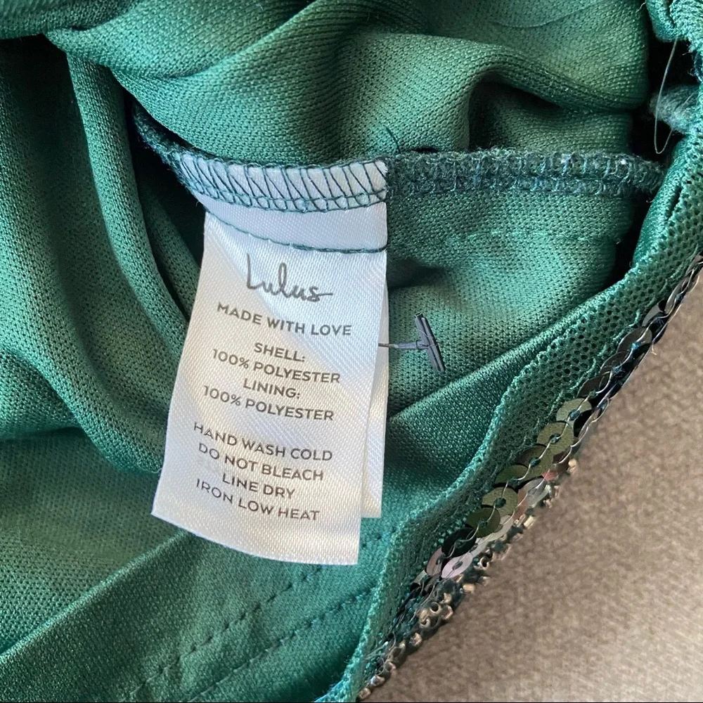 Lulu's Emerald Sequin Mini Dress - Picture 3 of 15